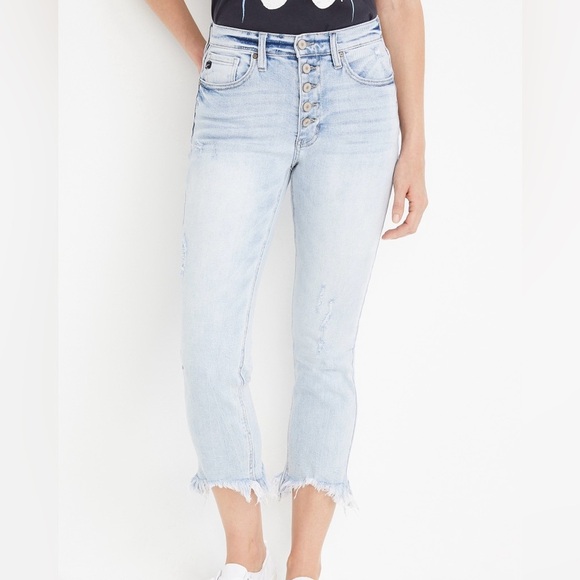 KanCan Light Wash High Rise Button Fly Cropped Straight Leg Jeans 29 Women’s - Picture 14 of 14